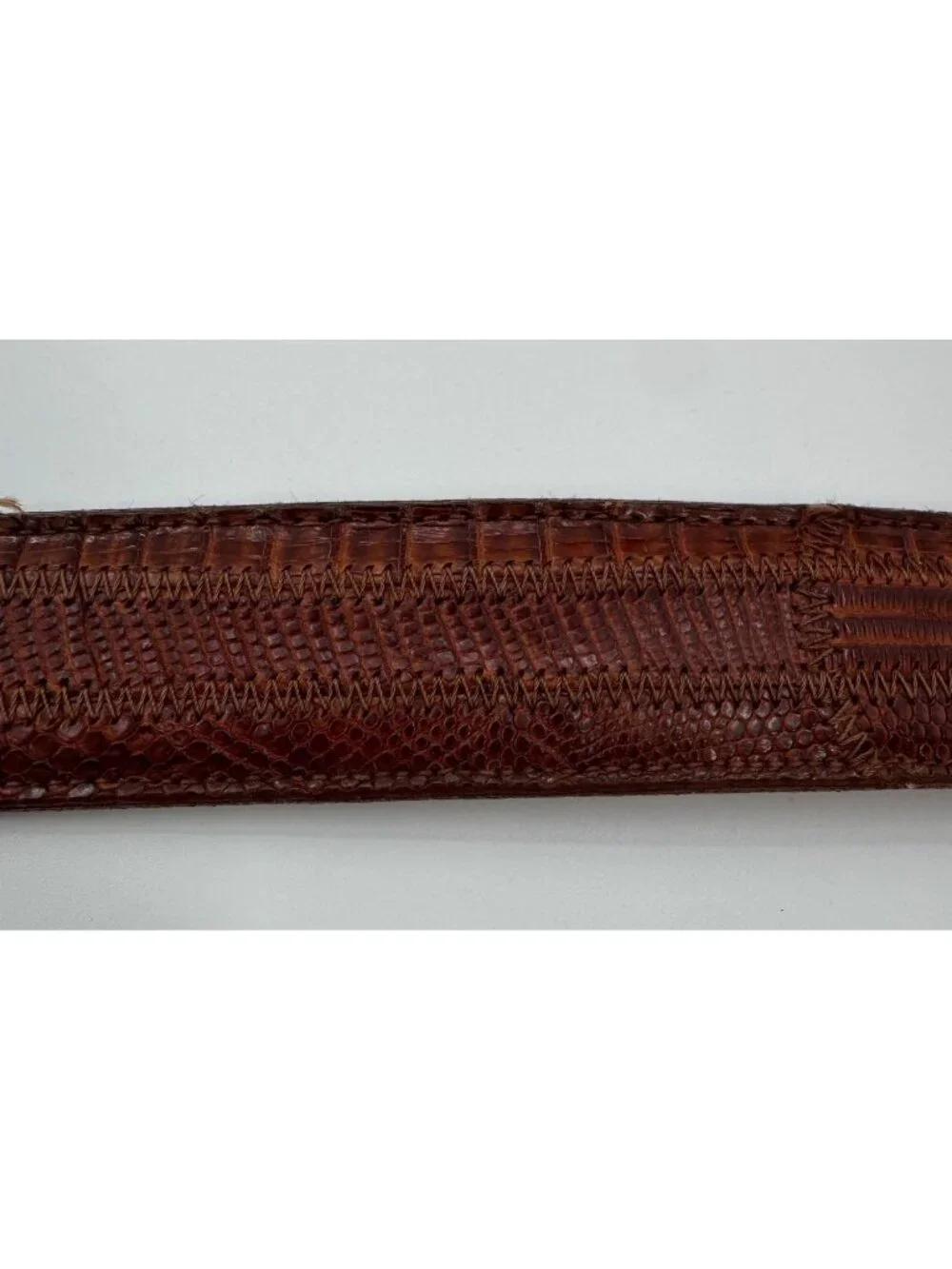 Nocona USA Genuine Lizard Leather Belt Strap Brown Size 32  Vintage Style
